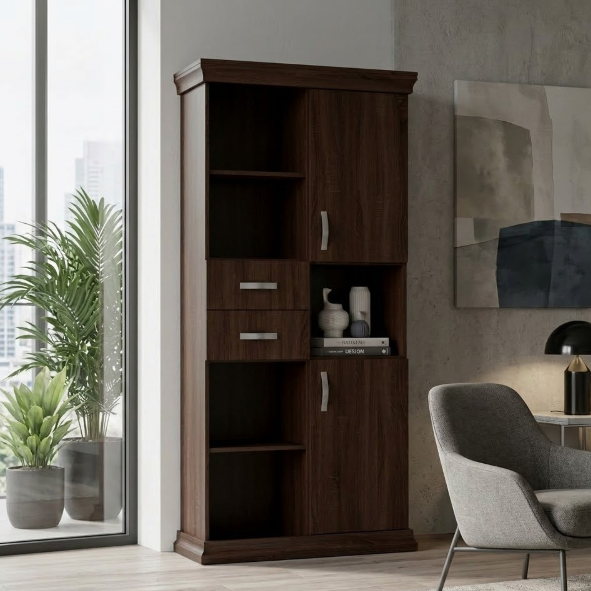 Regał 2-drzwiowy z 2 szufladami Wenus - R 1 - obrazek 2