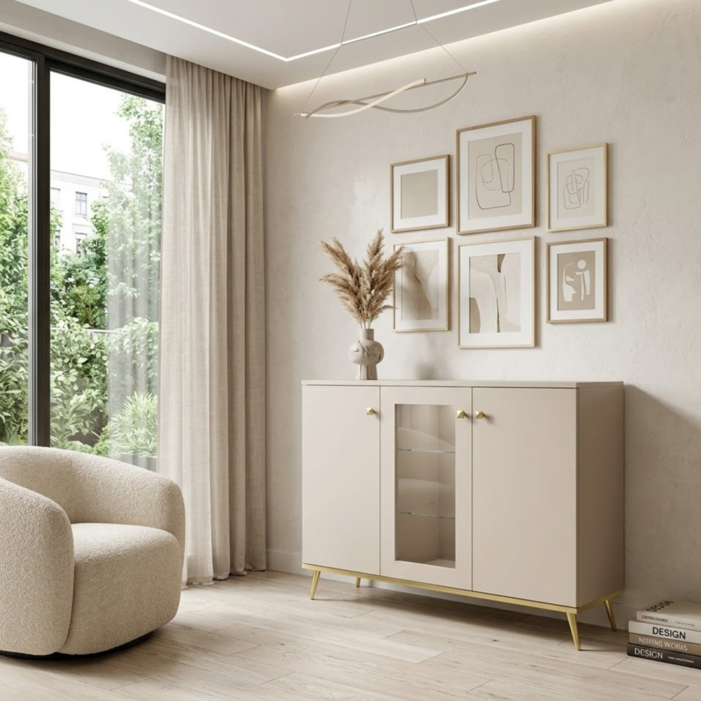 Komoda z przeszklonym frontem Sunny